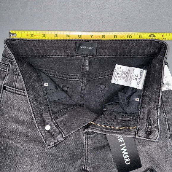 NWT Driftwood Jackie Women's Embroidered Snakeskin Black Denim Jeans Size 25 - Picture 6 of 9